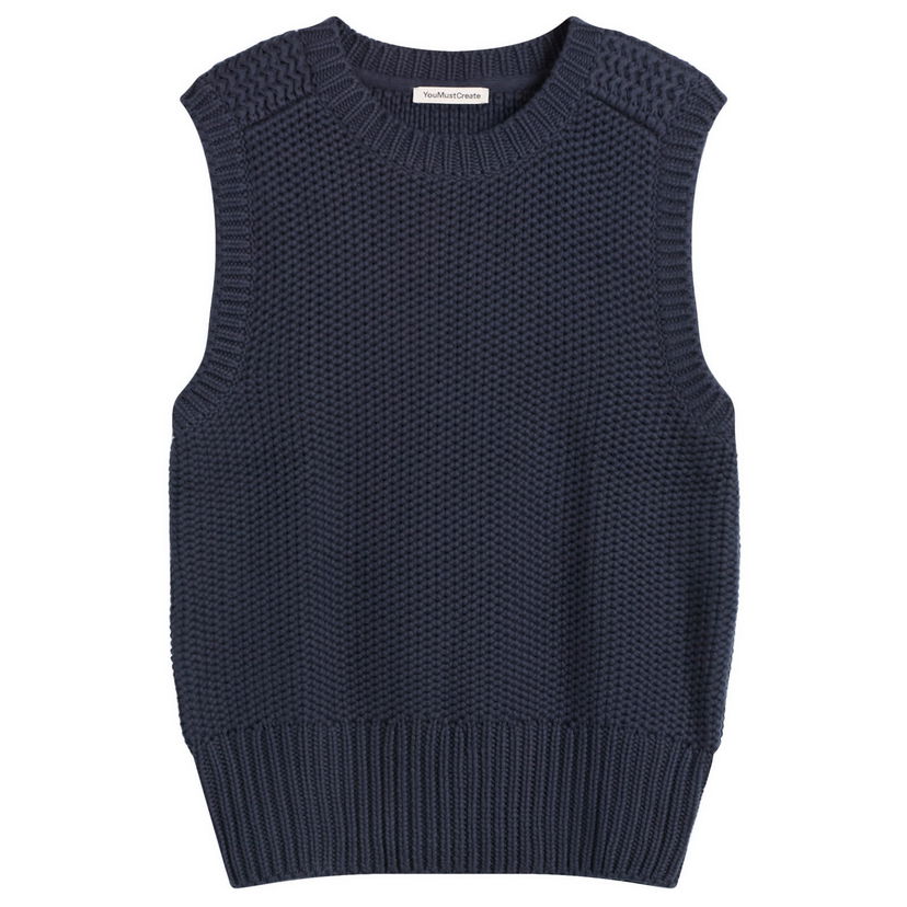 Жилетка YMC YMC Coda Knitted Vest, Size Small Тъмно синьо | P8ZAM-40