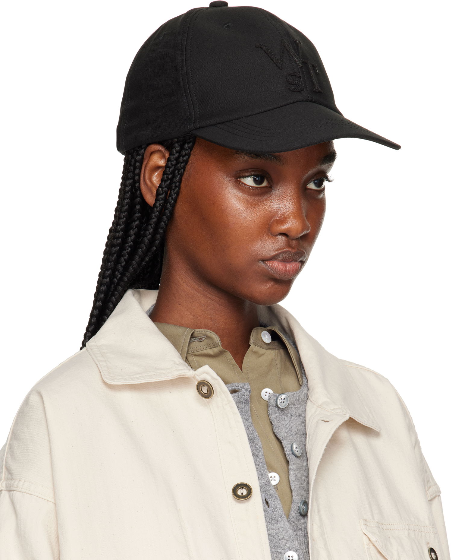 Шапка с козирка sacai WTAPS Edition Cotton Back Satin Baseball Cap Черно | 25-0931S, 1