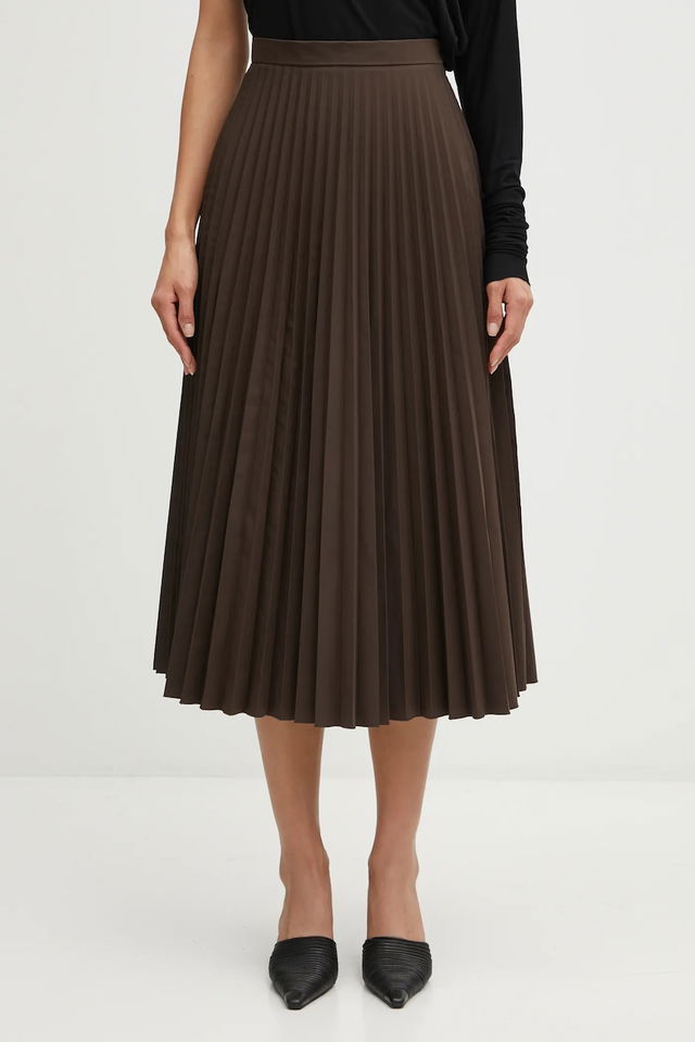MM6 Maison Margiela Pleated Midi A-line Skirt