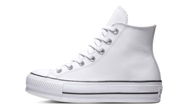 Кецове и обувки Converse Chuck Taylor All Star Platform Leather High-Top Бяло | 561676C, 4