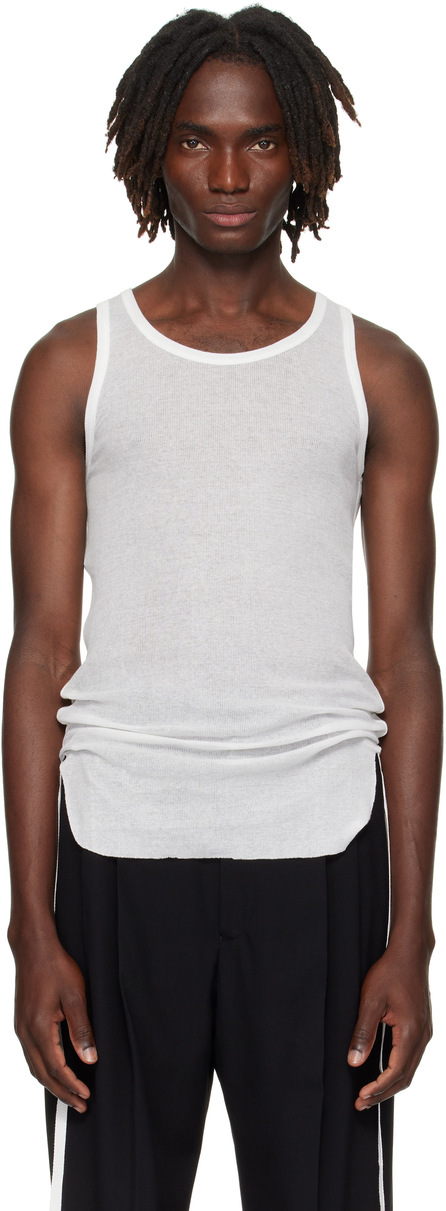 Потник Ann Demeulemeester Ann Demeulemeester Boris Wrinkled Cropped Tank Top Бяло | B0011785-FA434-002, 0