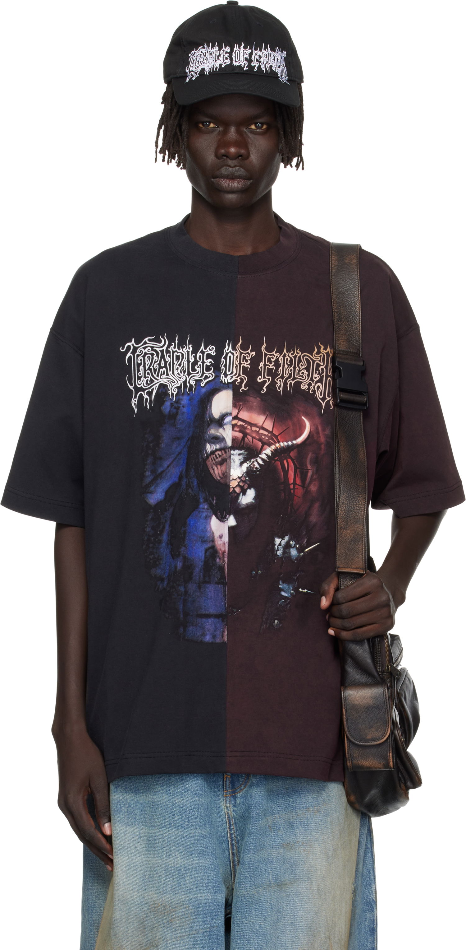 Тениска VETEMENTS Vetements Cradle of Filth Cut-Up Oversized T-Shirt Черно | UCF76TR900BR, 0