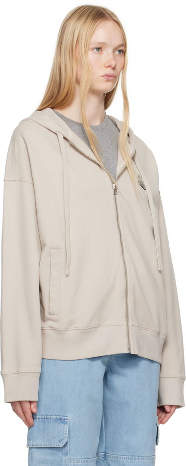 Суитчър MAISON KITSUNÉ Maison Kitsuné Bold Fox Head Patch Oversize Fullzip Hoodie Бежово | OM02138KM0001, 4