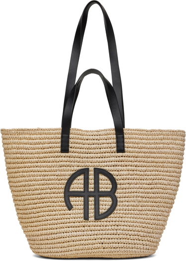 Голяма пазарска чанта Anine Bing ANINE BING Palermo Raffia Tote Бежово | A-13-1161-129, 0