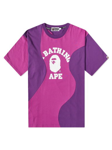 Тениска BAPE Cutting College Relaxed Fit T-Shirt Purple Лилаво | 001CSJ301011M-PPL