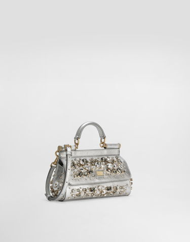 Дамска чанта Dolce & Gabbana Dolce & Gabbana Sicily Small Jewelled Handbag Металик | BB7116BH7438D708, 2