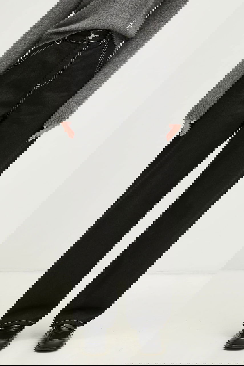 Дънки Carhartt WIP Simple Pant Contrast Stitch High Waist Черно | I031924.8902, 0