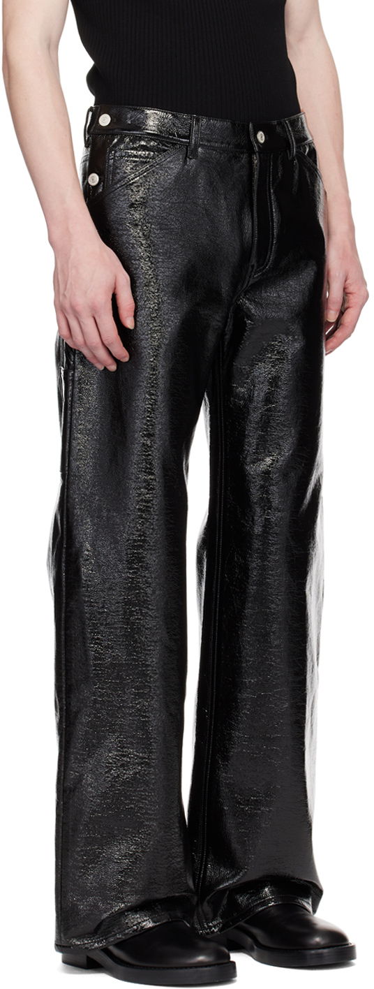 Карго панталони Courrèges Sailor Black Vinyl Trousers Черно | 124CPA188VY0014, 1