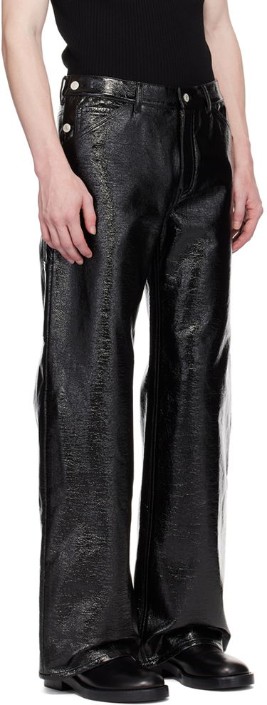 Карго панталони Courrèges Sailor Black Vinyl Trousers Черно | 124CPA188VY0014, 1