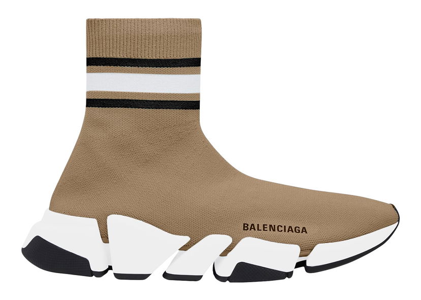 Кецове и обувки Balenciaga Balenciaga Speed 2.0 Recycled Knit Stripes Кафяво | 674617W2F619119