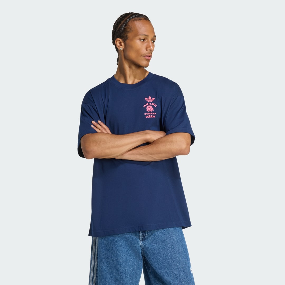 Тениска adidas Performance Japan Florals Graphic T-Shirt Тъмно синьо | KT0787, 0