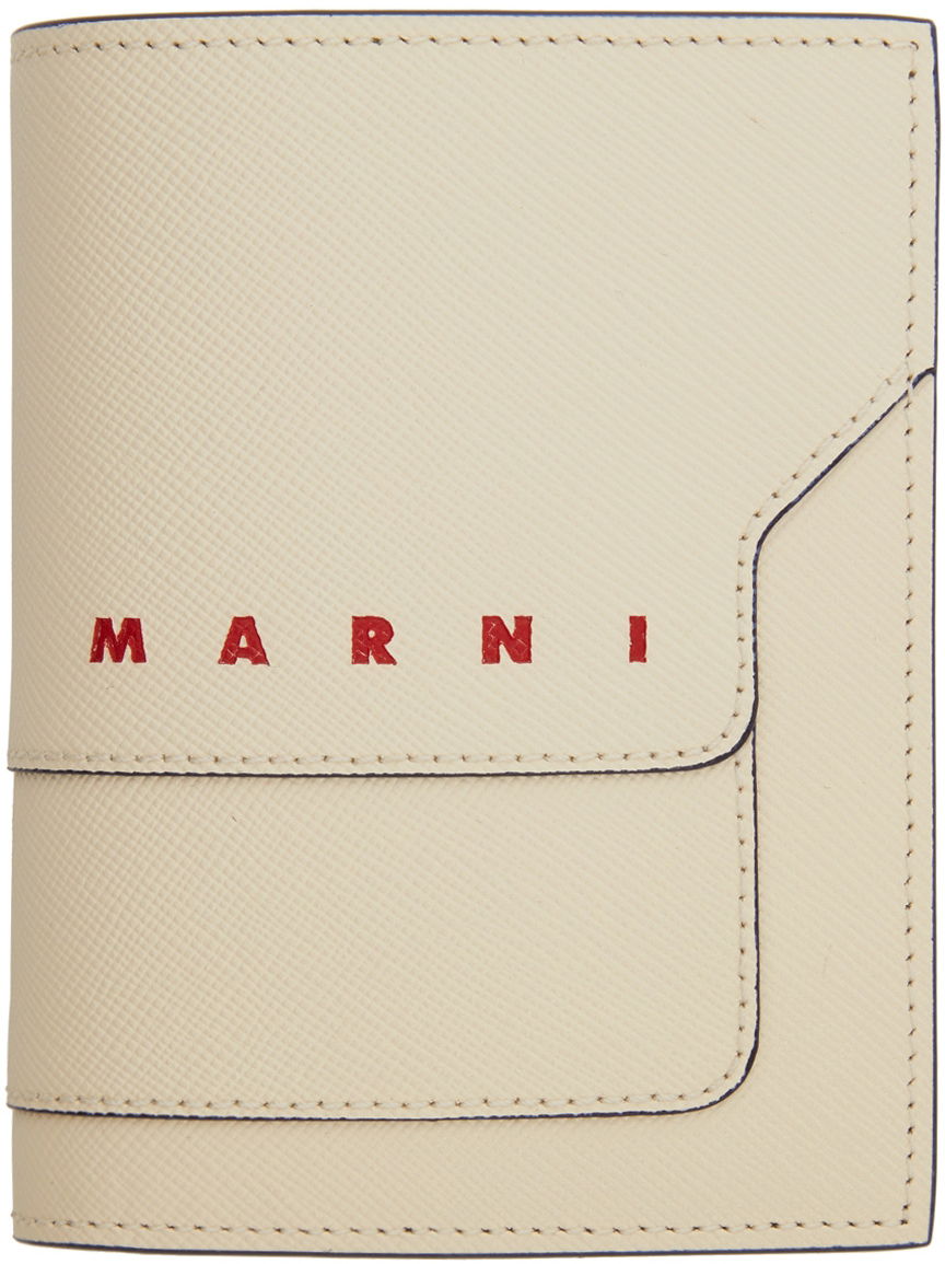 Портфейл Marni Marni Saffiano Bifold Wallet Бежово | PFMOQ14U26 LV520, 0