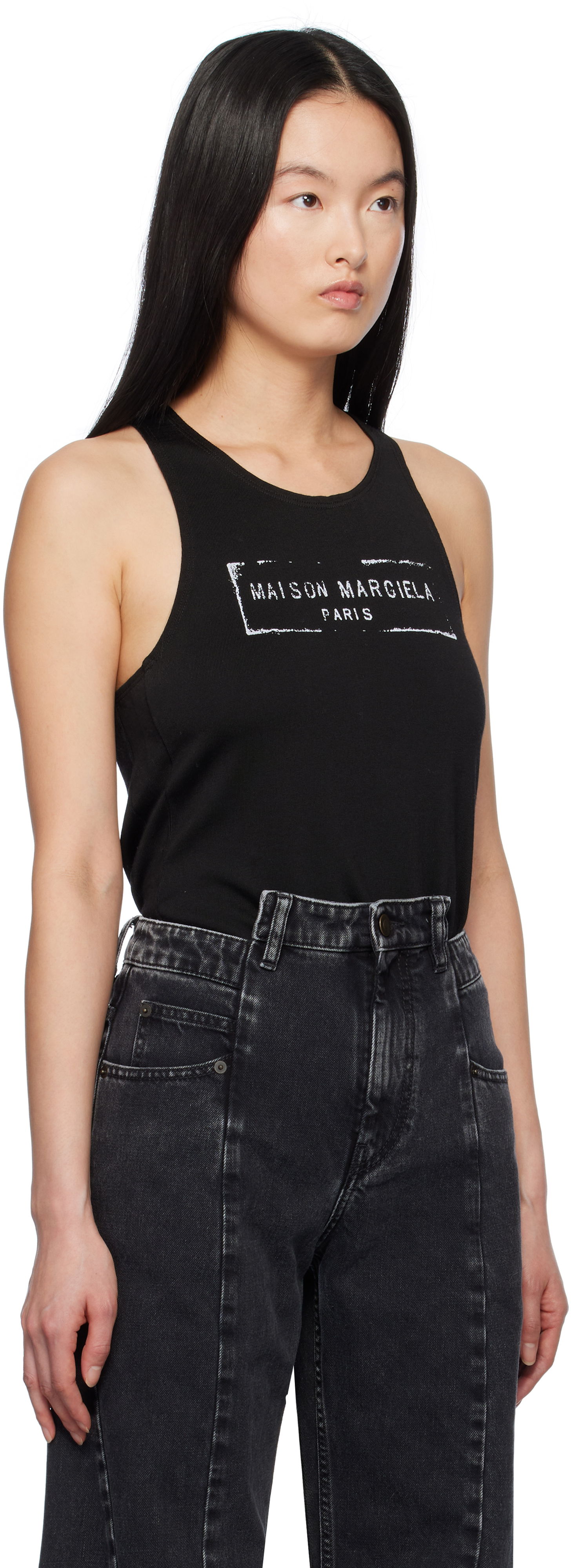 Потник Maison Margiela Maison Margiela Logo Tank Top Черно | S51NL0048 S24522, 1