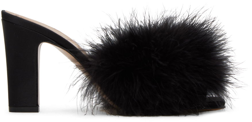 Облекло Maison Margiela Black Feather Mules Черно | S58WP0270 P6229, 0