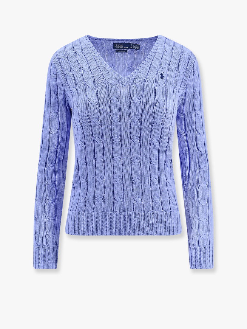 Пуловер Polo by Ralph Lauren Cable Knit V-Neck Sweater Синьо | 211891641003