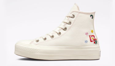 Кецове и обувки Converse Chuck Taylor All Star Lift Platform Floral Embroidery Бяло | A02198C, 0