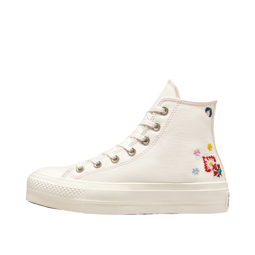 Кецове и обувки Converse Chuck Taylor All Star Lift Platform Floral Embroidery Бяло | A02198C