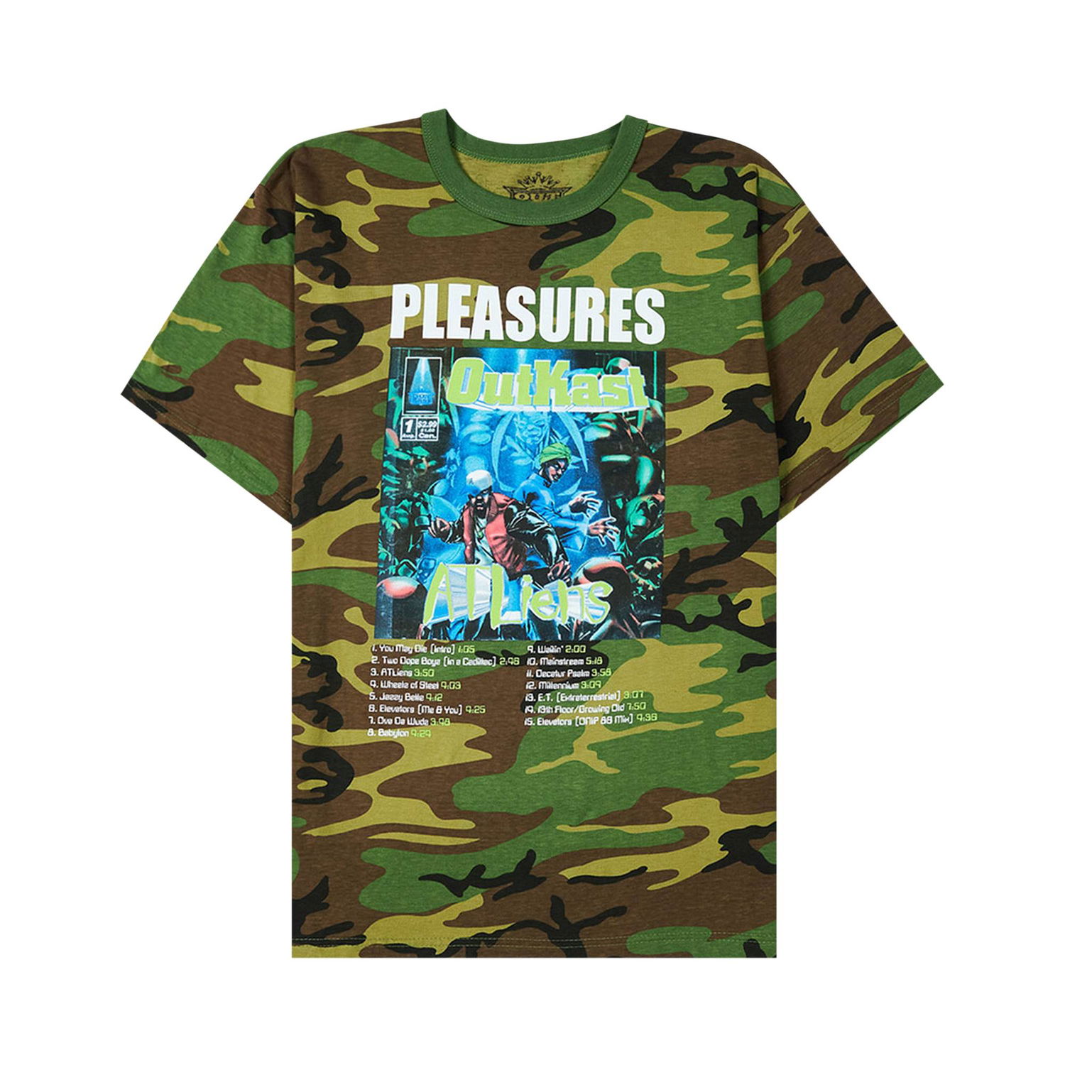 Тениска Pleasures Atliens T-Shirt Многоцветен | P22SP040 CAMO, 1