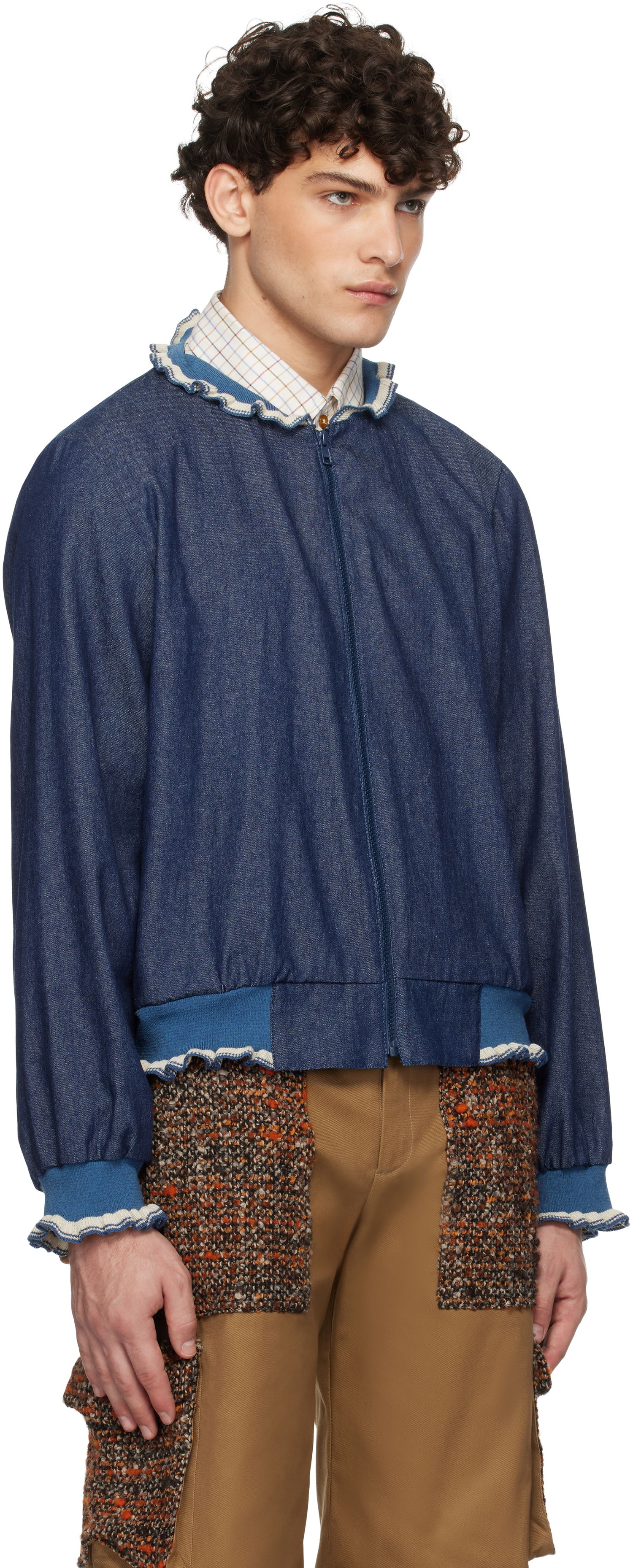 Яке бомбър Anna Sui Denim Bomber Jacket Синьо | M1025J30, 1
