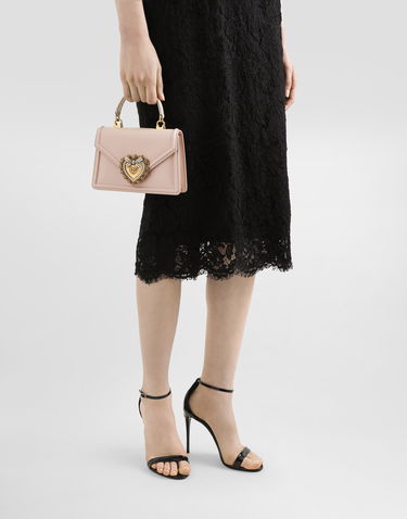 Чанта през рамо Dolce & Gabbana Small Devotion Smooth Calfskin Leather Shoulder and Crossbody Bag Розово | BB6711AV89380412, 1