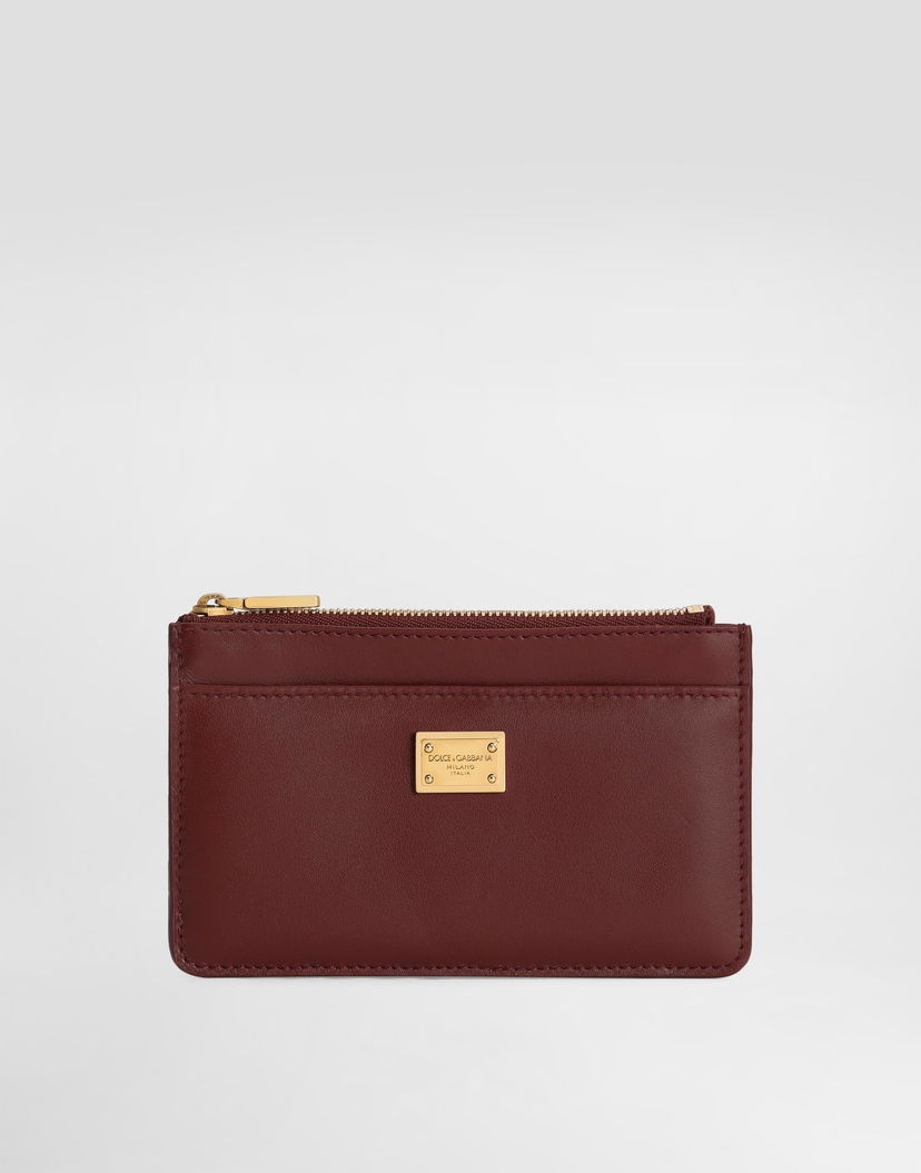 Портфейл Dolce & Gabbana Dolce & Gabbana Plongé Calfskin Card Holder Бургунди | BI1261A9S2580346