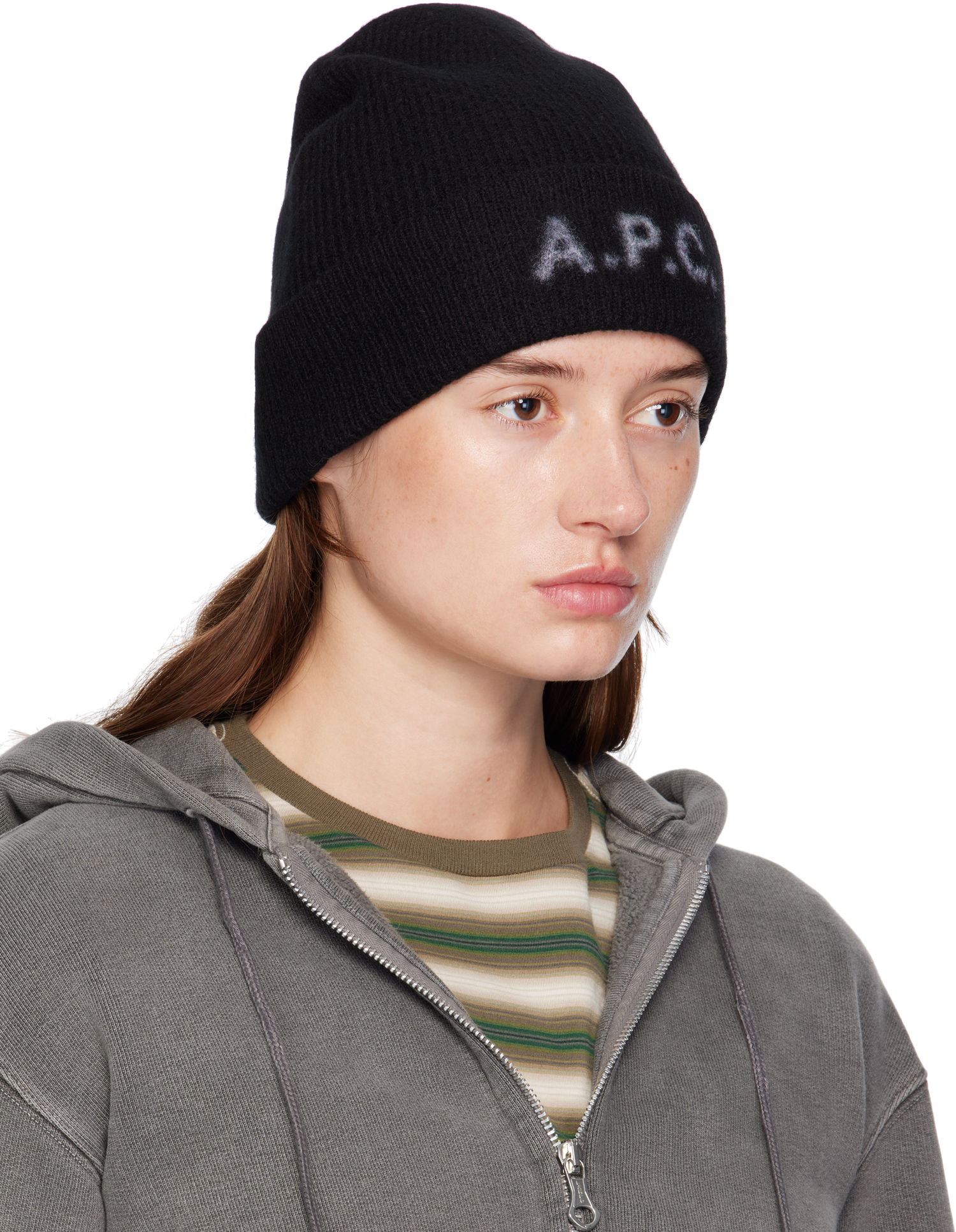 Шапка A.P.C. Black Harry Beanie Черно | WVBDK-M25085, 1