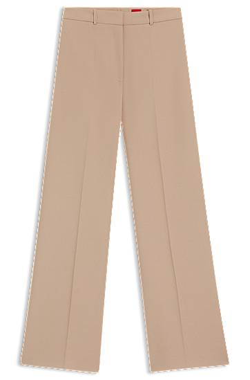Панталони BOSS Wide-Leg Regular-Fit Trousers Бежово | 50545533