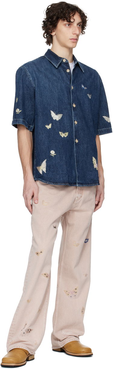 Риза OUR LEGACY Our Legacy Beyond Embroidered Denim Resort Shirt Синьо | M2252BB, 3