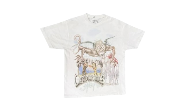 Тениска Cactus Jack by Travis Scott Travis Scott Utopia Circus Maximus Tour T-Shirt Size L Бяло | TRAV12, 0