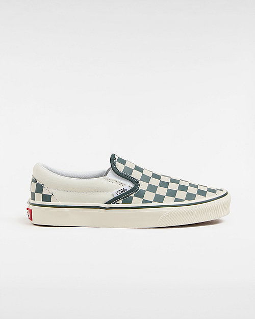 Кецове и обувки Vans Classic Slip-on Checkerboard Shoes (checkerboard Green/true White) Unisex White, Size 2.5 Сиво | VN000BVZBGN, 0