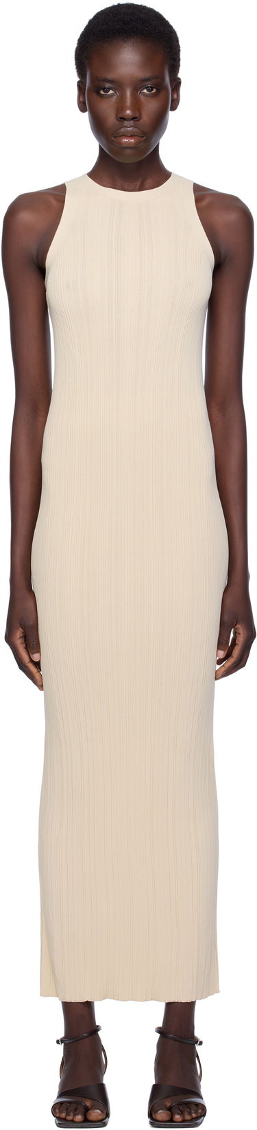 Pокля TOTEME TOTEME Seamless Rib Tank Maxi Dress Бежово | 242-WRD2305-YA0076, 0