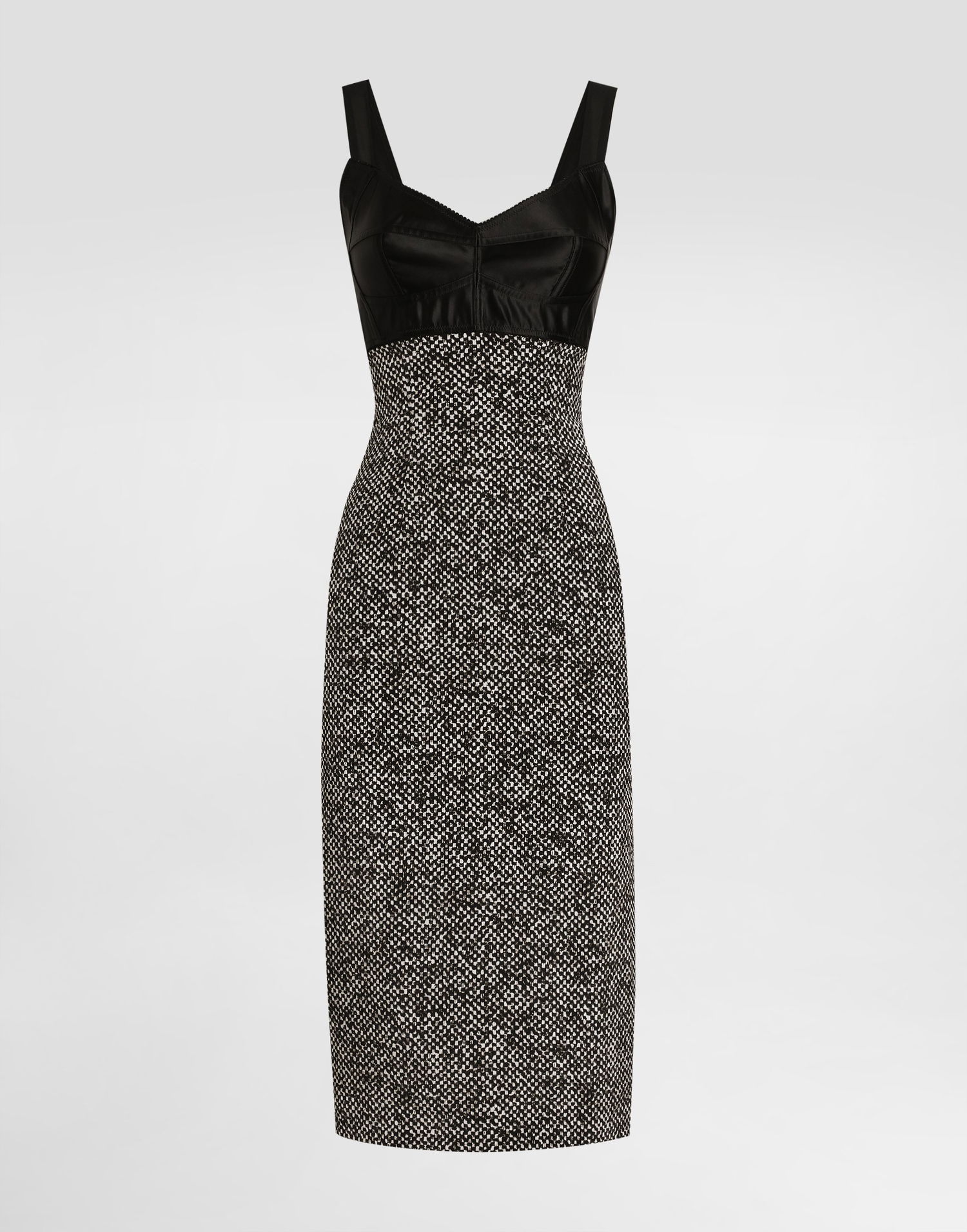 Pокля Dolce & Gabbana Dolce & Gabbana Heavy Crepe and Damier Print Dress Черно | F6TVSTFSA73HH5QU, 0
