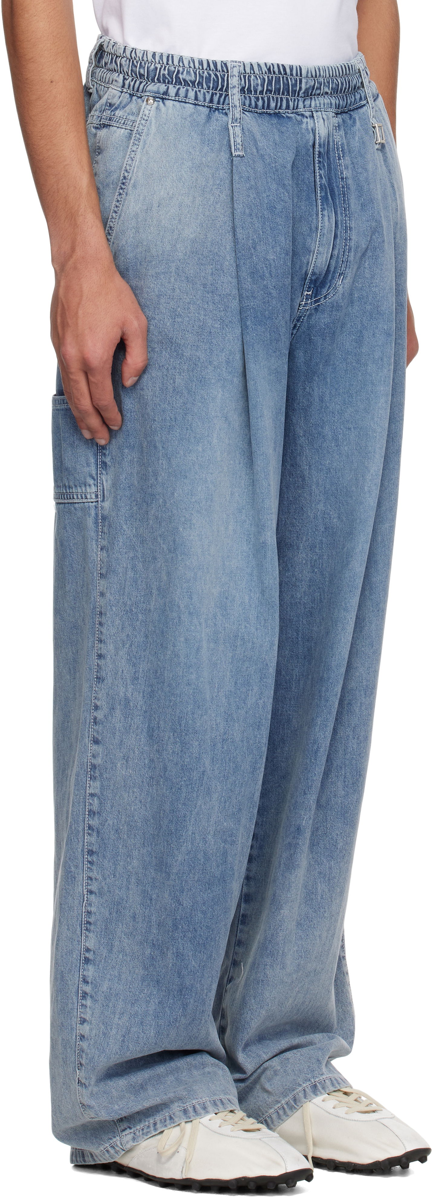 Дънки WOOYOUNGMI WOOYOUNGMI One-Tuck Banding Denim Jeans Синьо | W251PT28, 1