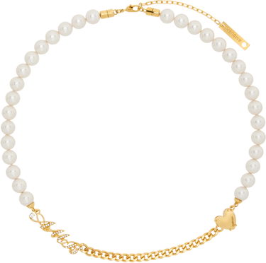 Колие Ambush AMBUSH Pearl and Chain Mix Necklace Бяло | BWOB007F24SIL0017600, 0