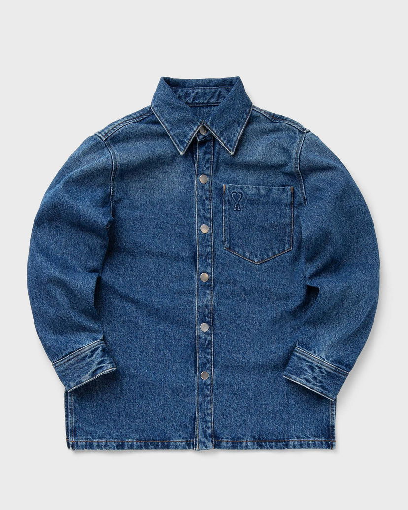 Риза AMI Long Sleeve Denim Shirt Синьо | UJK261.DE0031-480