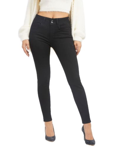 Дънки GUESS Rise Skinny Denim Черно | W3BA34D2R85