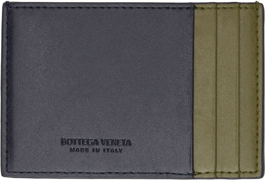 Портфейл Bottega Veneta Leather Card Holder Синьо | 748052VBWD4, 1