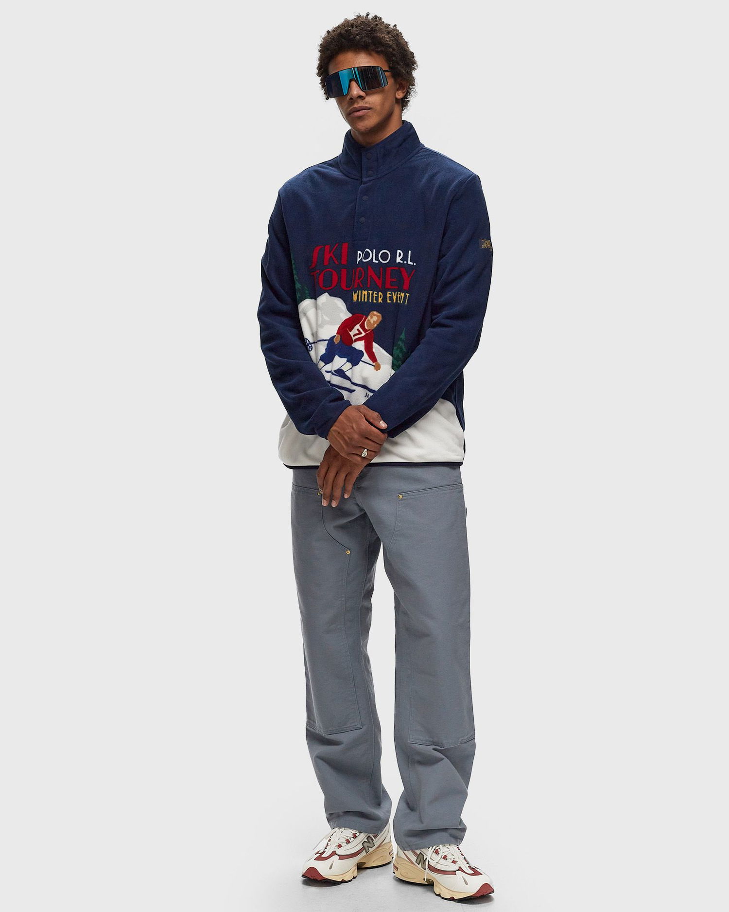 Суитчър Polo by Ralph Lauren Half-Zips Sweatshirt With Print Синьо | 710952219001, 1