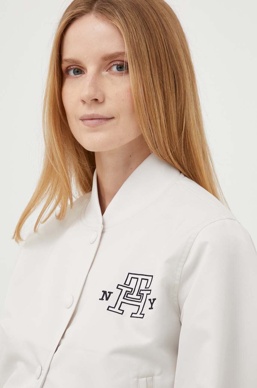 Яке бомбър Tommy Hilfiger Varsity Logo Bomber Jacket Бяло | WW0WW38935, 0