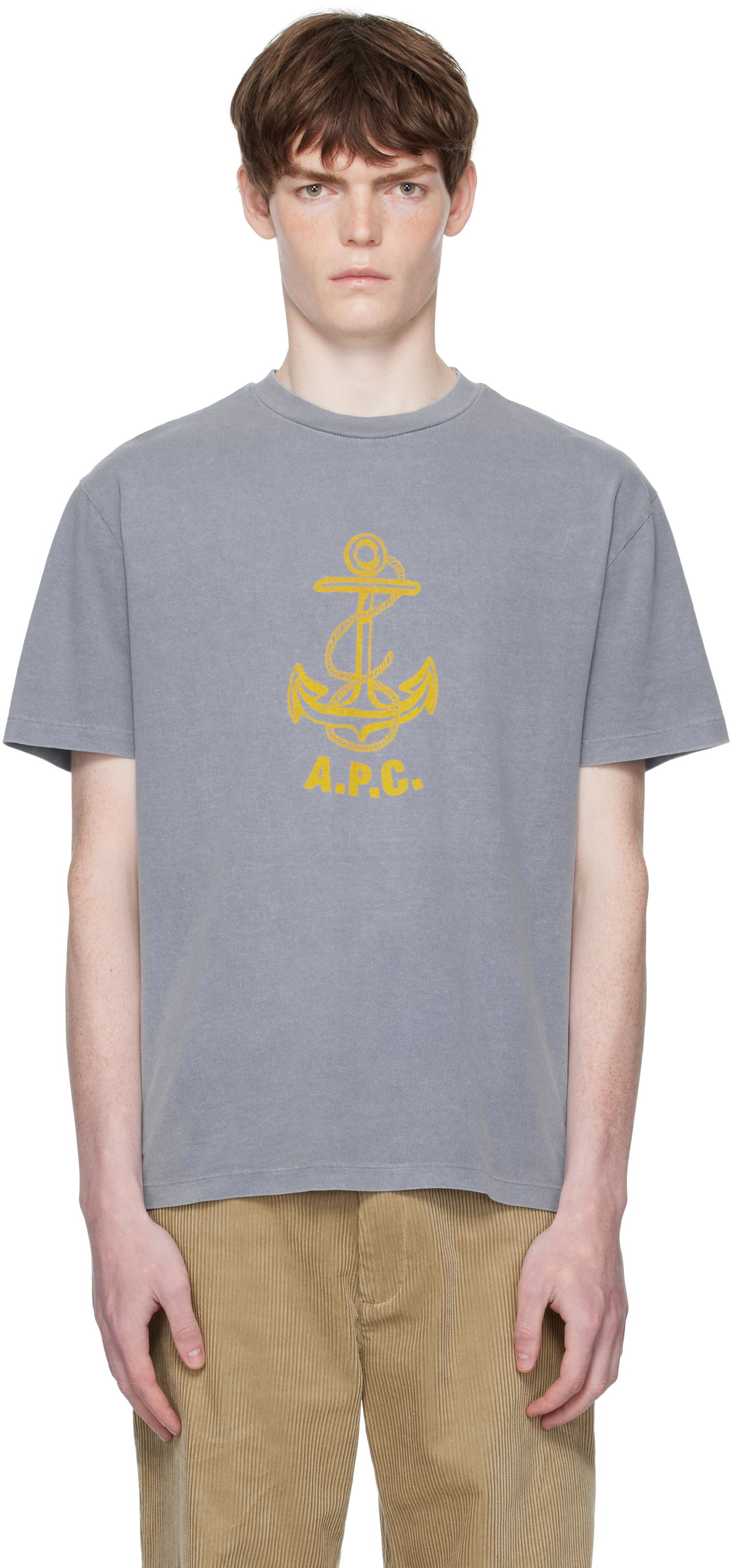 Тениска A.P.C. A.P.C. Davy Anchor Graphic Tee Сиво | COHBS-H26518, 0