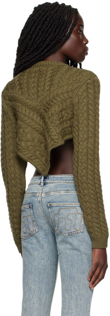 Пуловер Miaou Miaou Vela Cropped Cable Knit Sweater Зелено | 7060CKOLV, 2