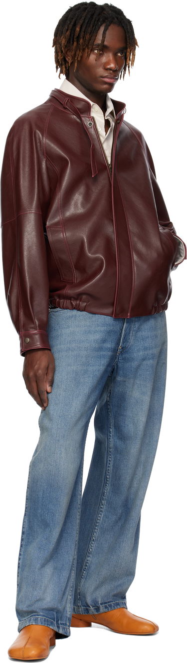 Яке бомбър Maison Margiela MM6 Maison Margiela Sports Faux-Leather Jacket Бургунди | SH2AM0023 M35455, 3
