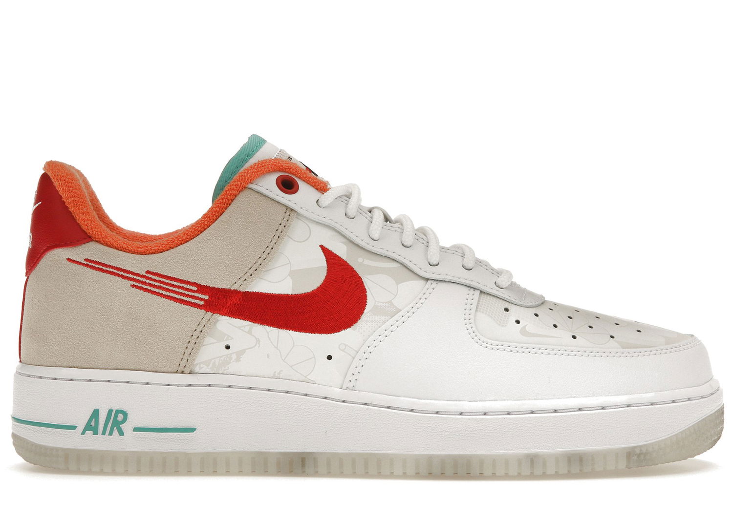 Кецове и обувки Nike Air Force 1 Low '07 PRM "Just Do It White Red Teal" Бежово | FD4205-161, 0