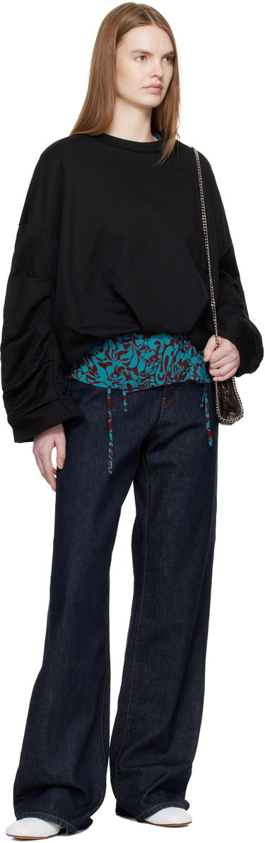 Суитчър Dries Van Noten Dries Van Noten Oversized Draped Crewneck Sweatshirt Черно | 261-131109-3611, 3