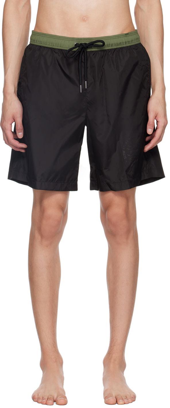 Бански Moncler Black 'Slow Living And Good Vibes' Swim Shorts Черно | J10912C0000653326, 0