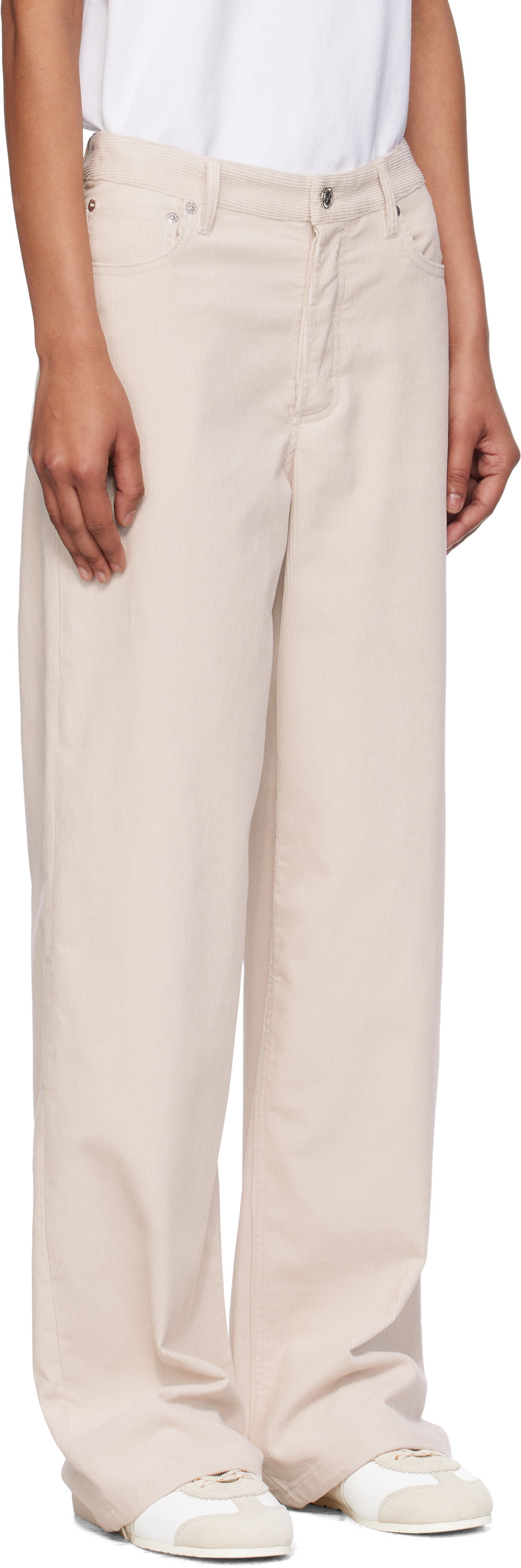 Панталони A.P.C. A.P.C. Elisabeth Wide-Leg Corduroy Trousers Бежово | COHHO-F09181, 1