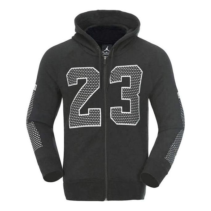 Суитчър Jordan Jordan Numeric Print Full-Zip Hoodie Черно | 872855-010