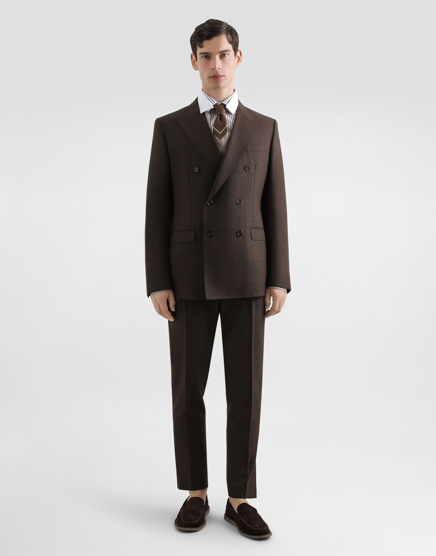 Панталони Dolce & Gabbana Dolce & Gabbana Wool Cropped Trousers Кафяво | GV4EETFU25ES8230, 1