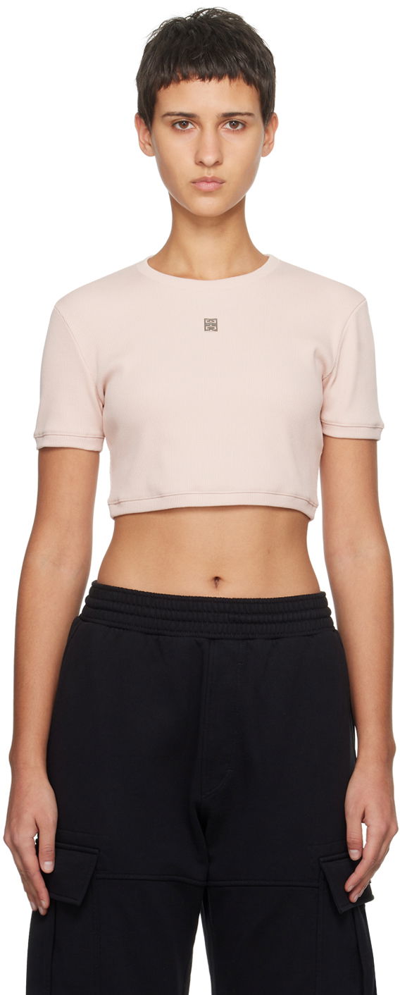 Тениска Givenchy Cropped T-Shirt Розово | BW70C6311T682