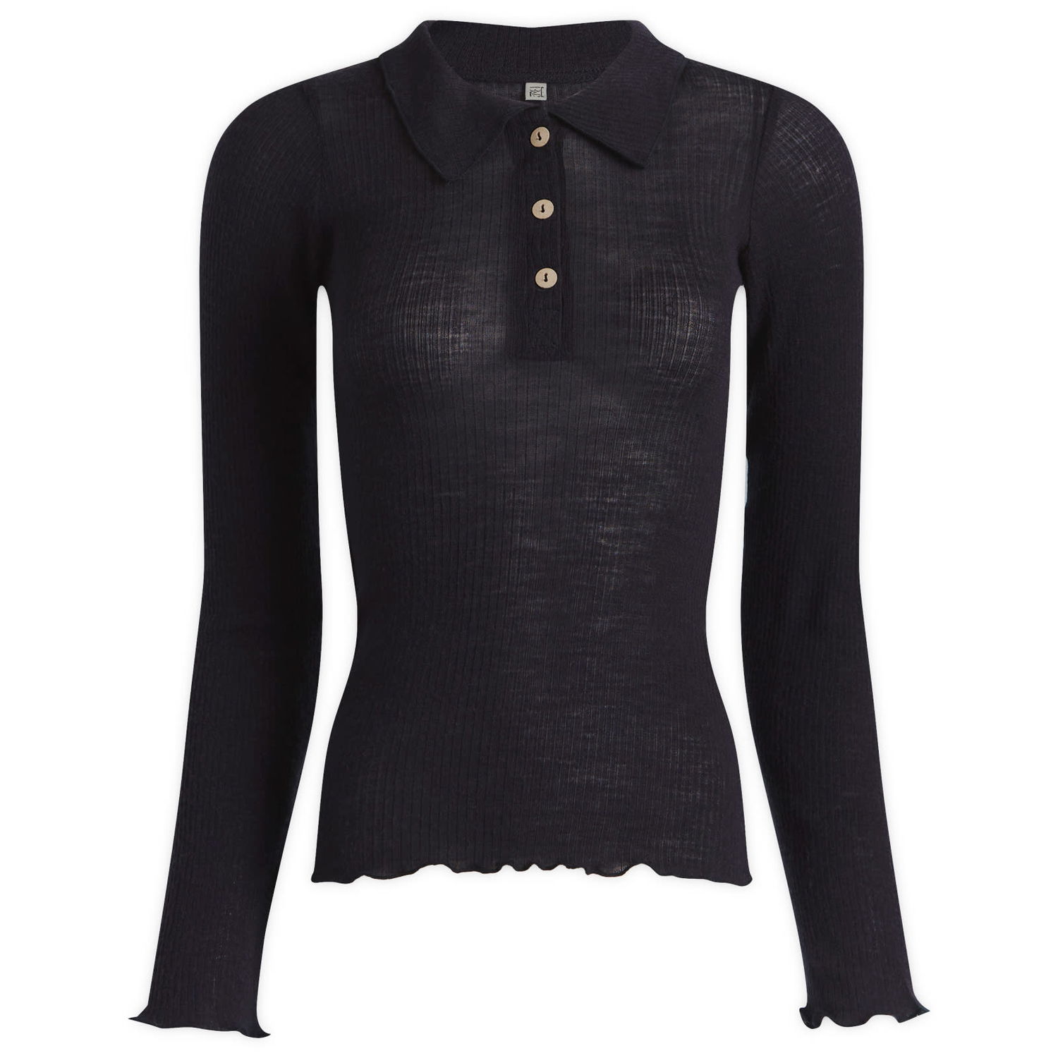 Поло тениска Baserange Long Sleeve Wool Polo Top, Size X-Small Тъмно синьо | TTDLS-WR-WI25, 1